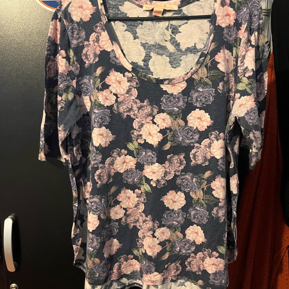 Rebellious One Pink and Orange 3/4 Sleeve Blouse